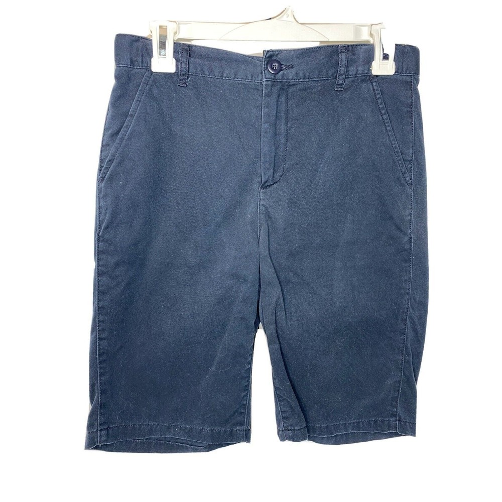 The Childrens Place Boys Khaki Shorts Size 14 Navy  Flat Front